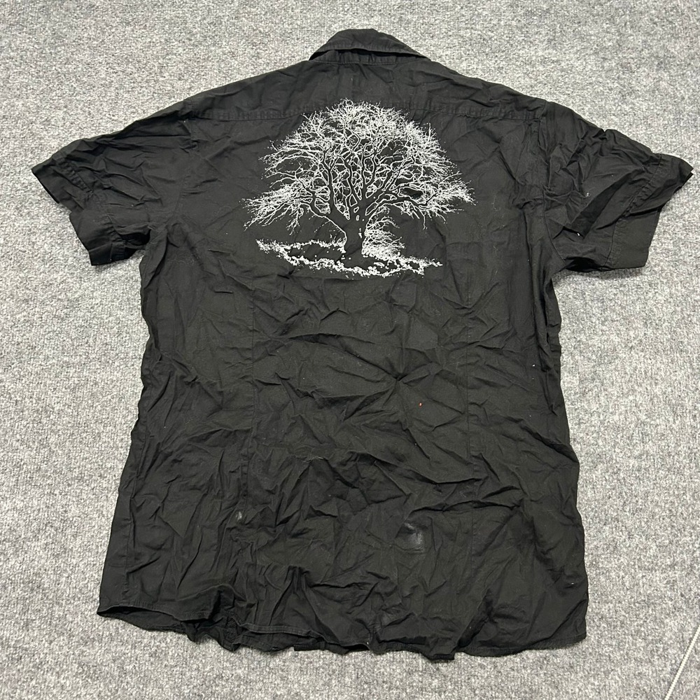 Red Level Nine Shirt Mens Size XL Black Tree Graphic Short Sleeve Button Up Good